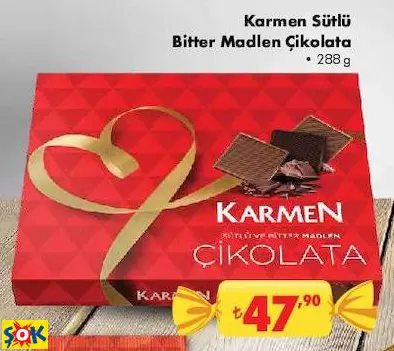 KARMEN SÜTLÜ BİTTER MADLEN ÇİKOLATA